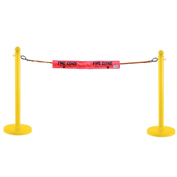 Flexible Plant Barrier & FME Zone Bungee Sign
